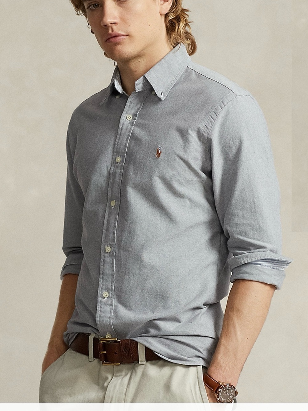 Polo by Ralph Lauren Light Gray Oxford Button-Down Shirt